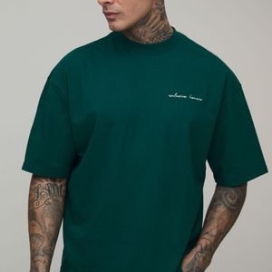 BoohooMAN Green Tall Oversized Homme Heavyweight Extended Neck Boxy T-Shirt for men