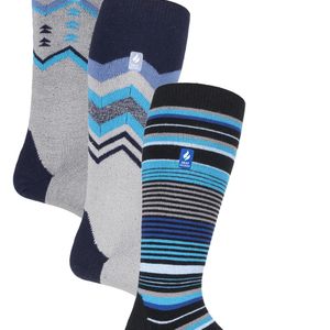 Heat Holders Blue 3 Pair Assorted Multipack Ultra Lite Ski Socks for men