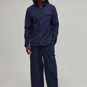 BoohooMAN Blue Tall Regular Shirt & Straight Fit Cargo Trouser Set for men