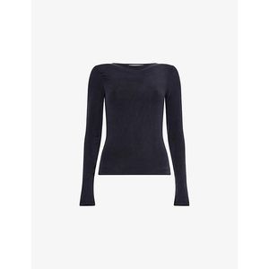 Peachy Den Blue Kylie Long-Sleeve Stretch-Jersey Top