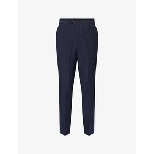 Percival Blue Tailored Linen Trousers for men
