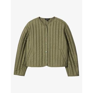 Whistles Green Quilted Lyocell And Cotton Jacket