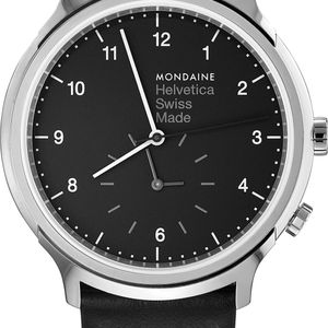 Mondaine Mh1-r2020-lb Helvetica No1 Regular Leather And Stainless Steel Watch