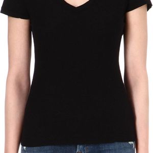 James Perse Black V-neck Jersey T-shirt