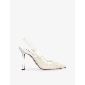Steve Madden White Brylie-L Lace Slingbacks