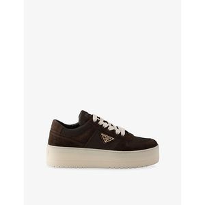 Prada Black Downtown Bold Re-Nylon And Suede Trainers