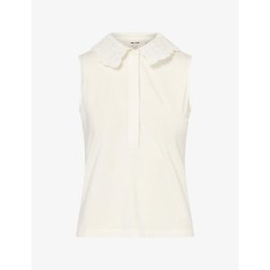 ME+EM White Sleeveless Lace-Collar Layering Jersey Top