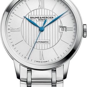 Baume & Mercier Black Classima 10215 Stainless Steel Watch
