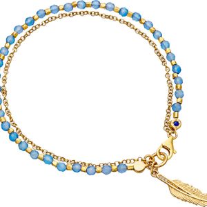 Astley Clarke Blue Agate Feather Biography Bracelet