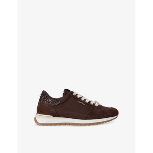 Carvela Kurt Geiger Brown Florencia Suede And Mesh Low-Top Trainers