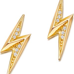 Astley Clarke Metallic Mini Lightening Bolt 18ct Yellow Gold-plated Stud Earrings