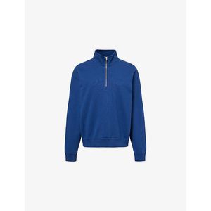 Canada Goose Blue Wander Quarter-Zip Cotton-Jersey Sweatshirt