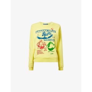 Mother Yellow The Camper Graphic Print Cotton Sweatshirt