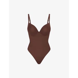 Skims Brown Ultimate Body Push-Up Thong Stretch-Woven Body