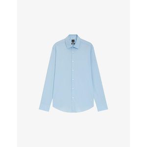 Boss Blue Slim-Fit Performance-Stretch Twill Shirt for men