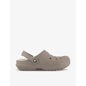 CROCSTM Grey Classic Shearling-Lined Rubber Clogs