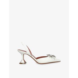 AMINA MUADDI White Rosie Sling Satin Courts