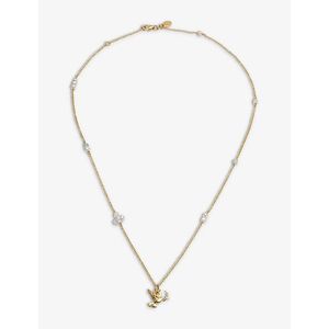La Maison Du Couturier Metallic With Love Darling Peace Gaia 14Ct-Plated Sterling- Gemstone And Pearl Necklace