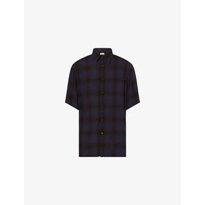 Dries Van Noten Black Cassidye Checked Woven Shirt for men