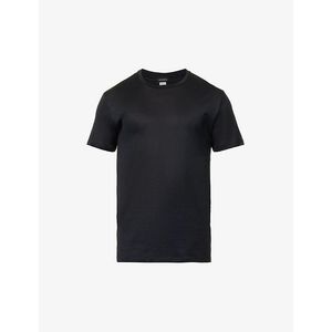 Hanro Black Crew-Neck Regular-Fit Cotton-Jersey T-Shirt for men