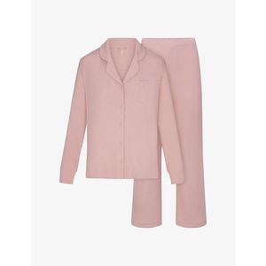 Skims Pink Soft Lounge Long-Sleeve Stretch-Modal Pajama Set