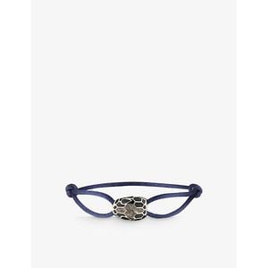 BVLGARI Blue Serpenti Forever-Plated Brass, Hawk's Eye, Enamel And Cord Bracelet