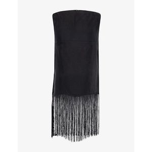 Dissh Black Fiora Fringed Woven Top