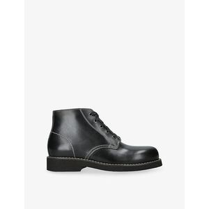Lemaire Black Stitch Leather Derby Boots for men