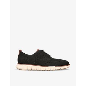 Cole Haan Black Zerøgrand Wingtip Stitchlite Knitted Oxford Shoes for men