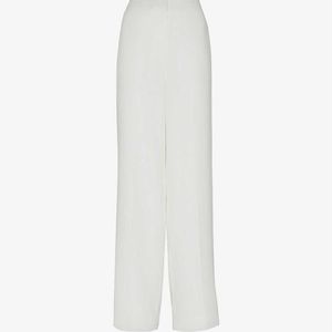 Whistles White Andie Straight-Leg High-Rise Woven Wedding Trousers