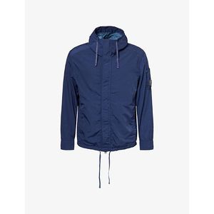 C P Company Blue Hooded Drawstring-Waist Shell Jacket for men