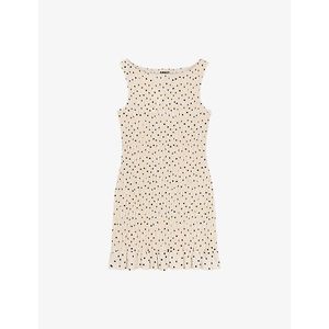 OMNES Natural Luann Polka-Dot Cotton Mini Dress