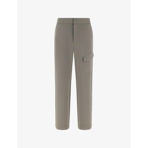 Boggi Grey Scuba Piqué Tailored Cotton-Blend Trousers for men