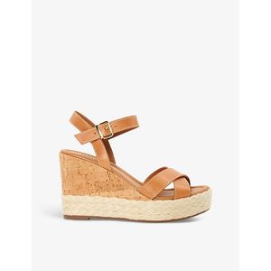 Dune Metallic Kindest Crossover-Strap Wedge Sandals
