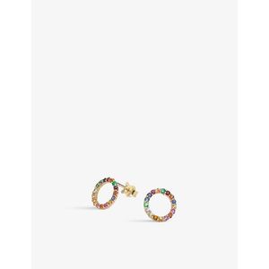 La Maison Du Couturier Metallic With Love Darling #17 Partnership 14Ct-Plated Vermeil Sterling- And Cubic Zirconia Stud Earrings