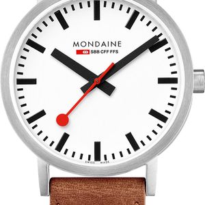 Mondaine A660-30360-16sbt Sbb Classic Leather And Stainless Steel Watch