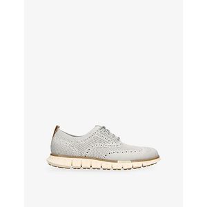Cole Haan White Zerøgrand Wingtip Stitchlite Knitted Oxford Shoes for men
