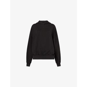 GYMSHARK Black Power Washed Oversized Cotton-Jersey Hoody