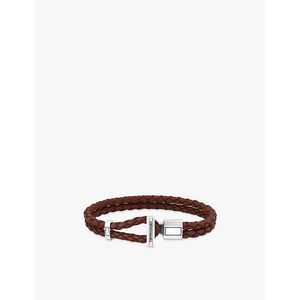 Thomas Sabo Logo-Engraved Sterling- And Leather Braided Bracelet