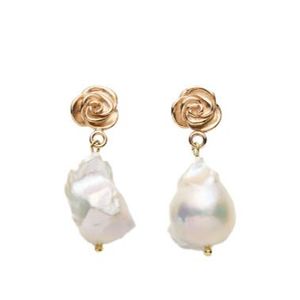 Magda Butrym Metallic Rose Drop Earrings