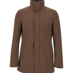 Herno Brown High Neck Padded Jacket for men