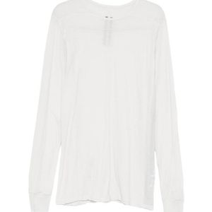 Rick Owens White Long-Sleeved Ribbon T-Shirt for men
