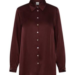 Marella Purple Silk-Blend Satin Shirt