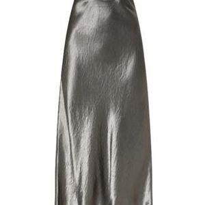 Max Mara Grey Satin Midi Skirt