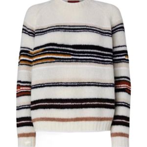 Missoni Grey Striped Crewneck Jumper