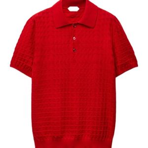 Versace Red Wool Knit Polo for men
