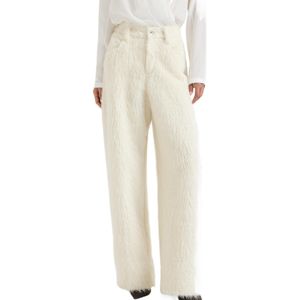 Brunello Cucinelli Natural Faux-Fur Trousers