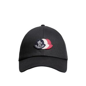 Moncler Black Logo Patch Baseball Cap for men