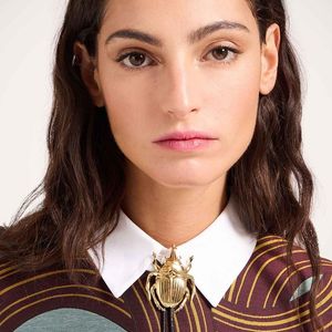 LaDoubleJ Brown La Doublej Scarab Cow Tie Necklace