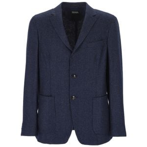 Zegna Blue Single-Breasted Tailored Blazer for men